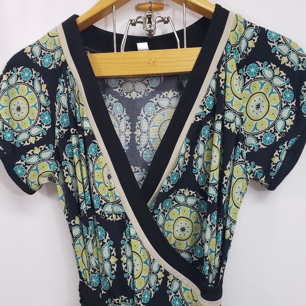 Sandra Darren Faux Wrap Belted Dress 12 - Picture 3 of 8